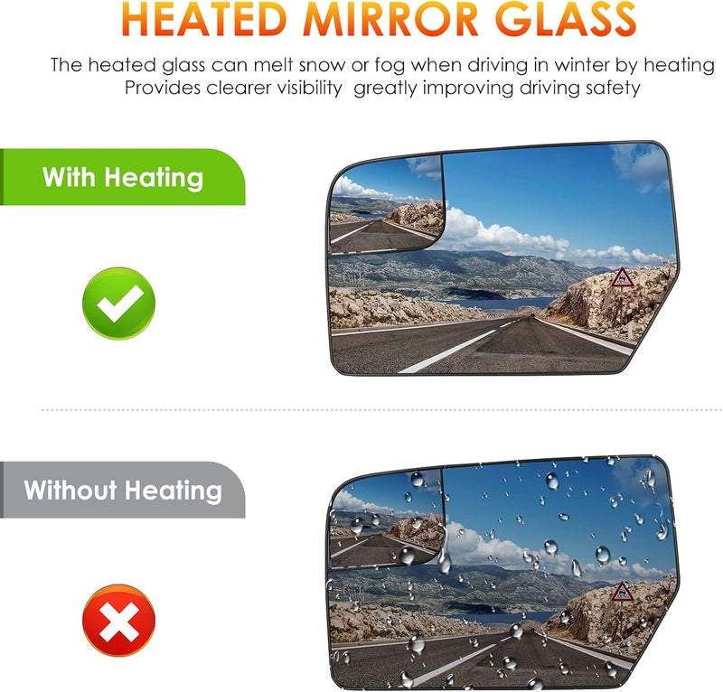 ILONPA Driver Side Heated Mirror Glass Replacement - Image 3