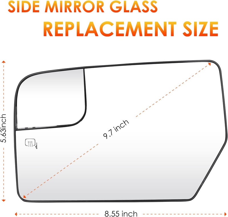 ILONPA Driver Side Heated Mirror Glass Replacement - Image 4