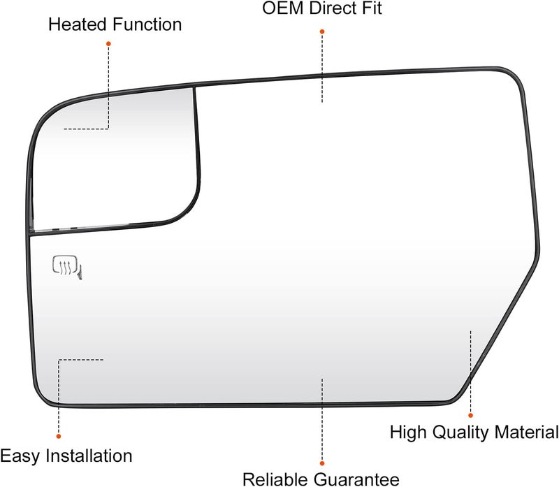 ILONPA Driver Side Heated Mirror Glass Replacement - Image 5