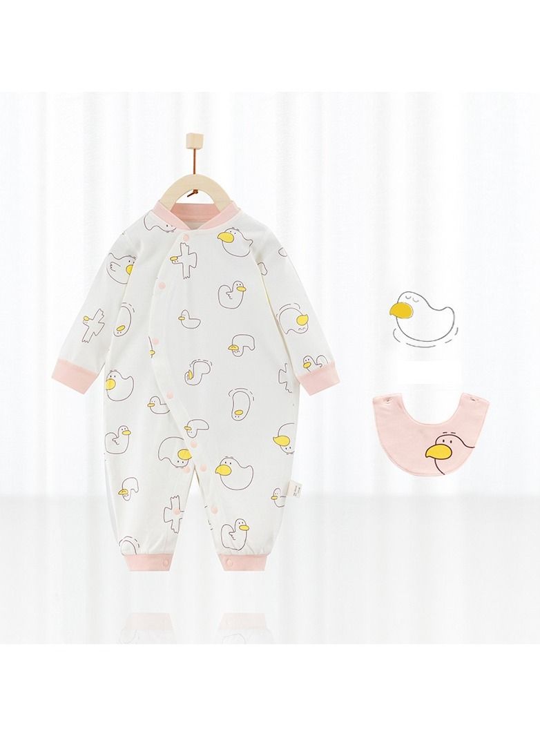 Loquat Baby Unisex Cotton Cozy Cute Jumpsuit  With Bib 