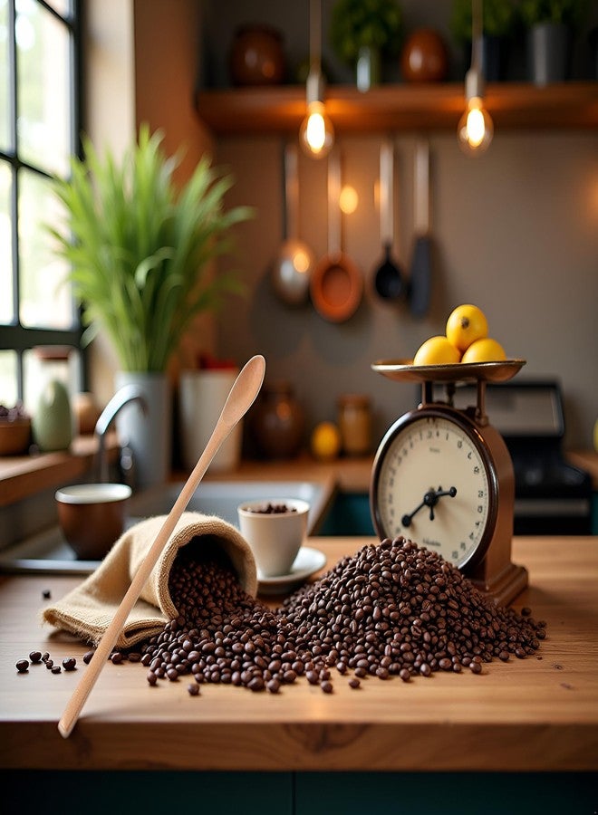 GANPUB Brown Coffee Spoon Wooden Spoons for Cooking Honey Server Tea Coffee Stirring Spoons Paint Color Honey Tea Scoops Long Handle Coffee Accessories,Coffee, Tea and Espresso - Image 5