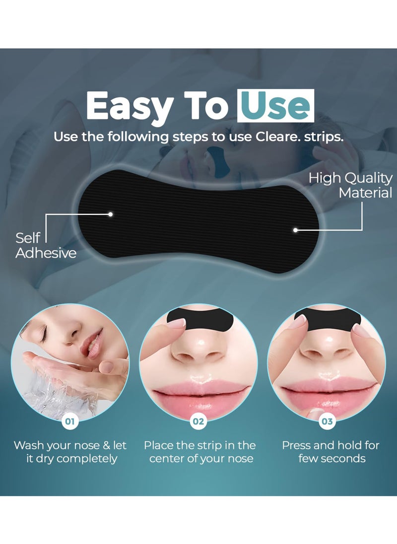 Chillspace 30pcs Performance  Breathing Nose Patch - Oil & Sweat Proof Adhesive - Athletic Nasal Strips for Snoring & Sleeping - Black, Wide Body, Universal Fit, Extra Strength(Black)  - Image 3