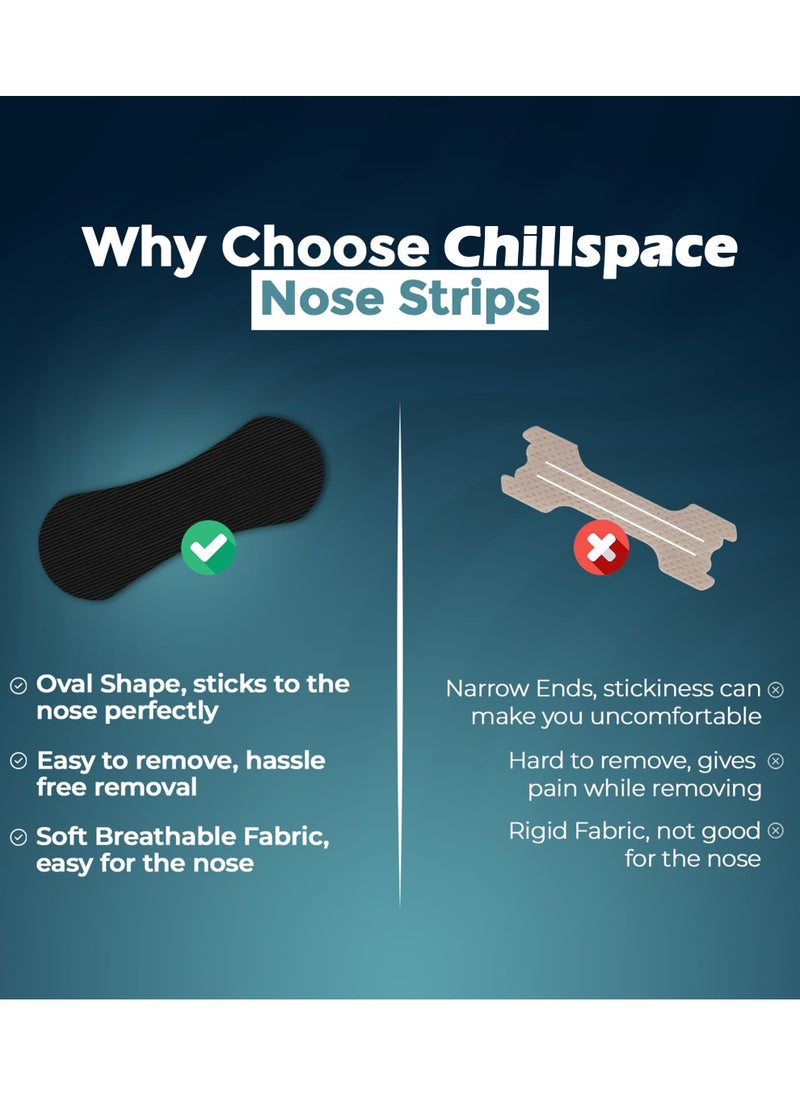 Chillspace - 30pcs Performance  Breathing Nose Patch - Oil & Sweat Proof Adhesive - Athletic Nasal Strips for Snoring & Sleeping - Black, Wide Body, Universal Fit, Extra Strength(Black) - Image 1