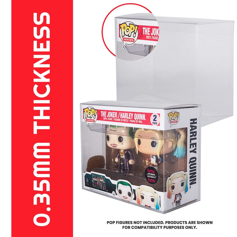 EVORETRO [10-Pack] Pop Double Protector Case for Funko Pop 2 Pack - 0.35 mm Thick Clear Pet Plastic Protector Case - Store, Protect, Display Your Disney, Marvel, DC and More 2 Pack Funko Pop Figures - Image 5