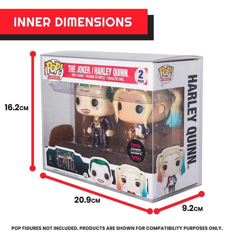 EVORETRO [10-Pack] Pop Double Protector Case for Funko Pop 2 Pack - 0.35 mm Thick Clear Pet Plastic Protector Case - Store, Protect, Display Your Disney, Marvel, DC and More 2 Pack Funko Pop Figures - Image 4