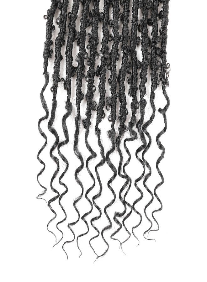 شعر كروشيه Aipin Butterfly Locs Goddess Locs مع أطراف مجعدة 18 بوصة، شعر كروشيه ناعم ذو أطراف مجعدة للنساء ذوات البشرة السمراء (18 بوصة، 6 عبوات، 1B#) - Image 4