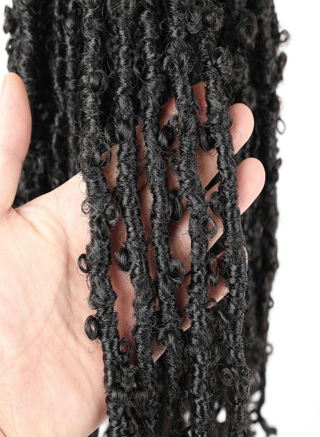 شعر كروشيه Aipin Butterfly Locs Goddess Locs مع أطراف مجعدة 18 بوصة، شعر كروشيه ناعم ذو أطراف مجعدة للنساء ذوات البشرة السمراء (18 بوصة، 6 عبوات، 1B#) - Image 3