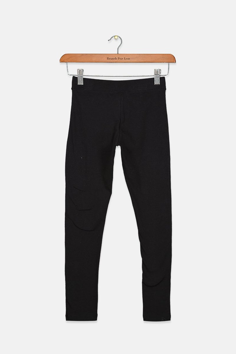 Champion Kids Girl Brand Logo Pull On Leggings, Black - Image 2