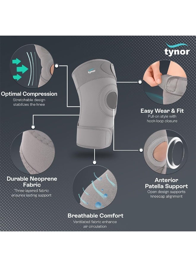 TYNOR Knee Support Sportif (Neo), Grey, Large, 1 Unit - Image 2