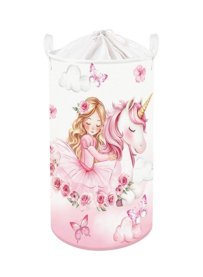 Clastyle Cute Unicorn Laundry Basket Cloud Kids Clothes Book Storage Basket Gift Toy Box for Bedroom Decor,Princess,40x30x30 cm - Image 1