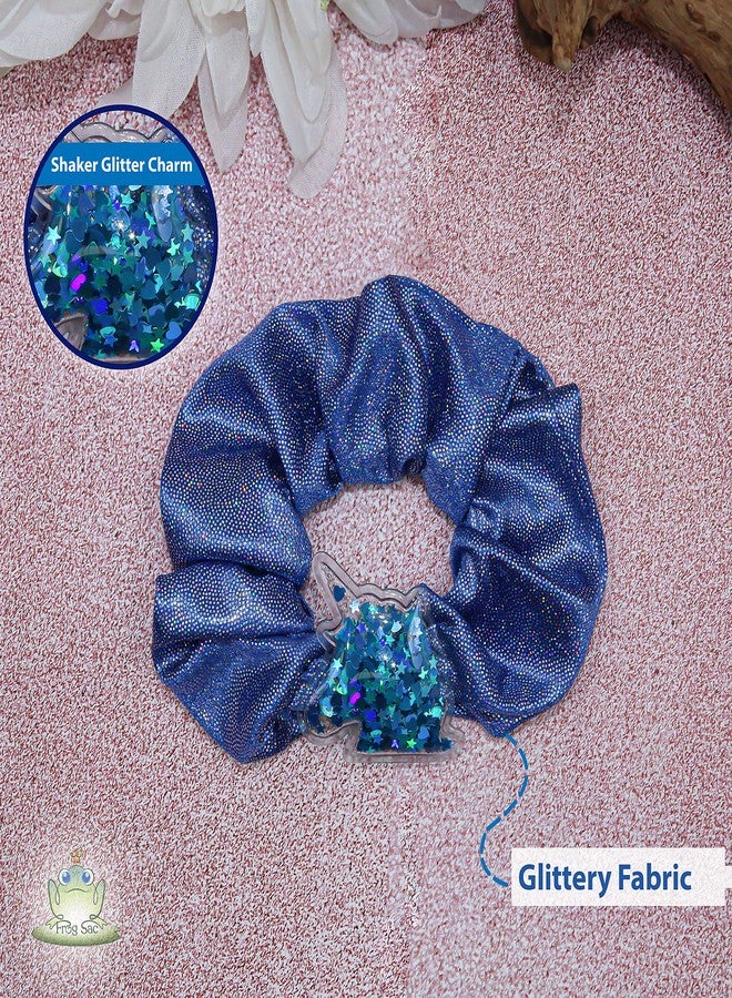 FROG SAC 6 PCS Shaky Glitter Unicorn Hair Scrunchies for Girls, Glitter Fabric Scrunchies Pack with Unicorn Charms, Cute Kids Hair Accessories for Girls, Unicorn Hair Stuff - Image 2