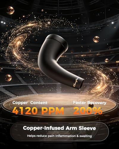 changenow Copper-Infused Compression Arm Sleeve for Men & Women [Stronger Support & Perfect Fit] Ultra Breathable Full Arm Brace for Forearm, Bicep, Triceps - Tennis Elbow, Basketball, Arthritis, Tendonitis - Image 4