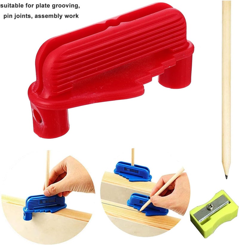 SECFOU 2pcs Multi-function Woodworking Center Finder Offset Marking Gauge Tool, Red Accurate Line Scriber for Carpentry Measuring and Woodworking Accessories - Image 3