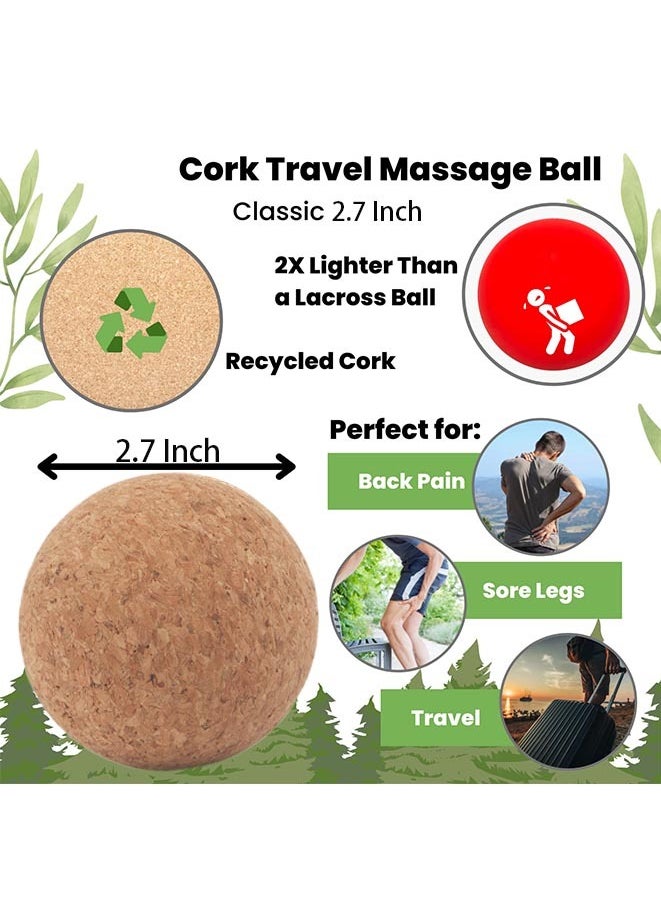 Muyixin Cork Massage Ball, Deep Tissue Muscle Tension Therapy Ball for Trigger Point Therapy, Muscle Soreness, Yoga Therapy, 2.75 Inch  - Image 2