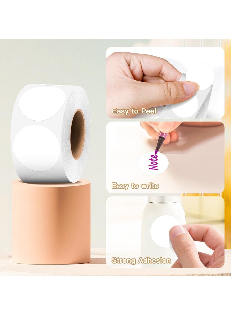 وونكت 500 PCS Circle Dot Stickers 1 Inch White Color Coding Thermal Labels Dots Writable Printable Small Round Stickers for Office, Organizing Storage, DIY - Image 2