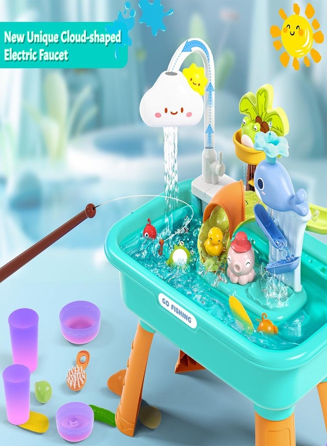 maysida 2026 Color Changing Kitchen Sink Toys, Water Table for Toddlers 1-3, Water Table for Kids Ages 4-8, Toddler Water Play Table|Beach Outdoor Toys, Summer Gift for Girl Boy 3 4 5 6 7 8, Orange&Green - Image 5