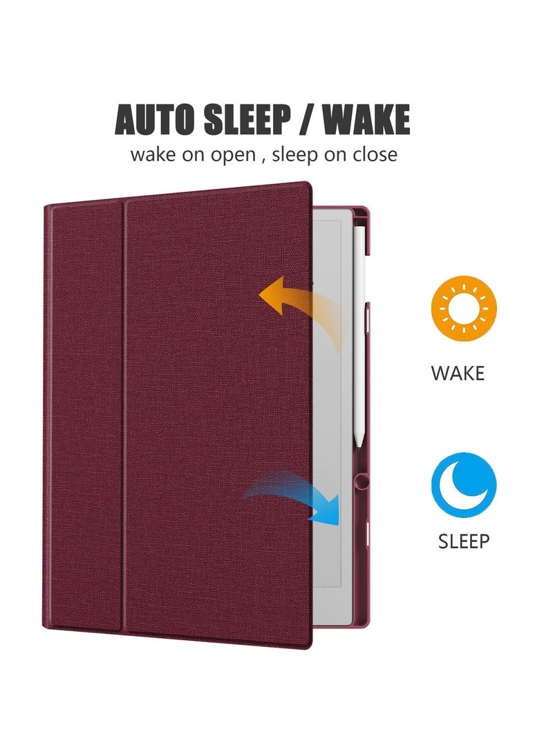 My Choice Remarkable Paper Pro 11.8”, Slim Hard Back Shell Protective Auto Sleep/Wake Book Folio Cover with Pen Holder for Remarkable Paper Pro Tablet 2024 Released, Burgundy - Image 4
