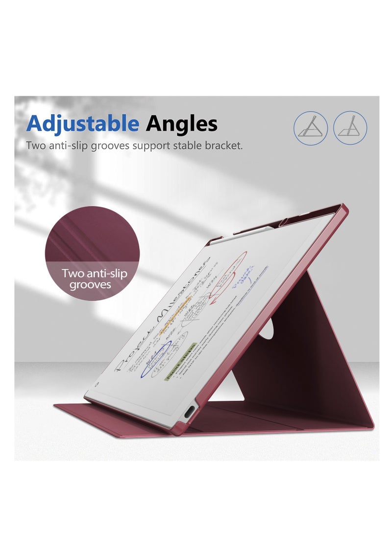 My Choice Remarkable Paper Pro 11.8”, Slim Hard Back Shell Protective Auto Sleep/Wake Book Folio Cover with Pen Holder for Remarkable Paper Pro Tablet 2024 Released, Burgundy - Image 5