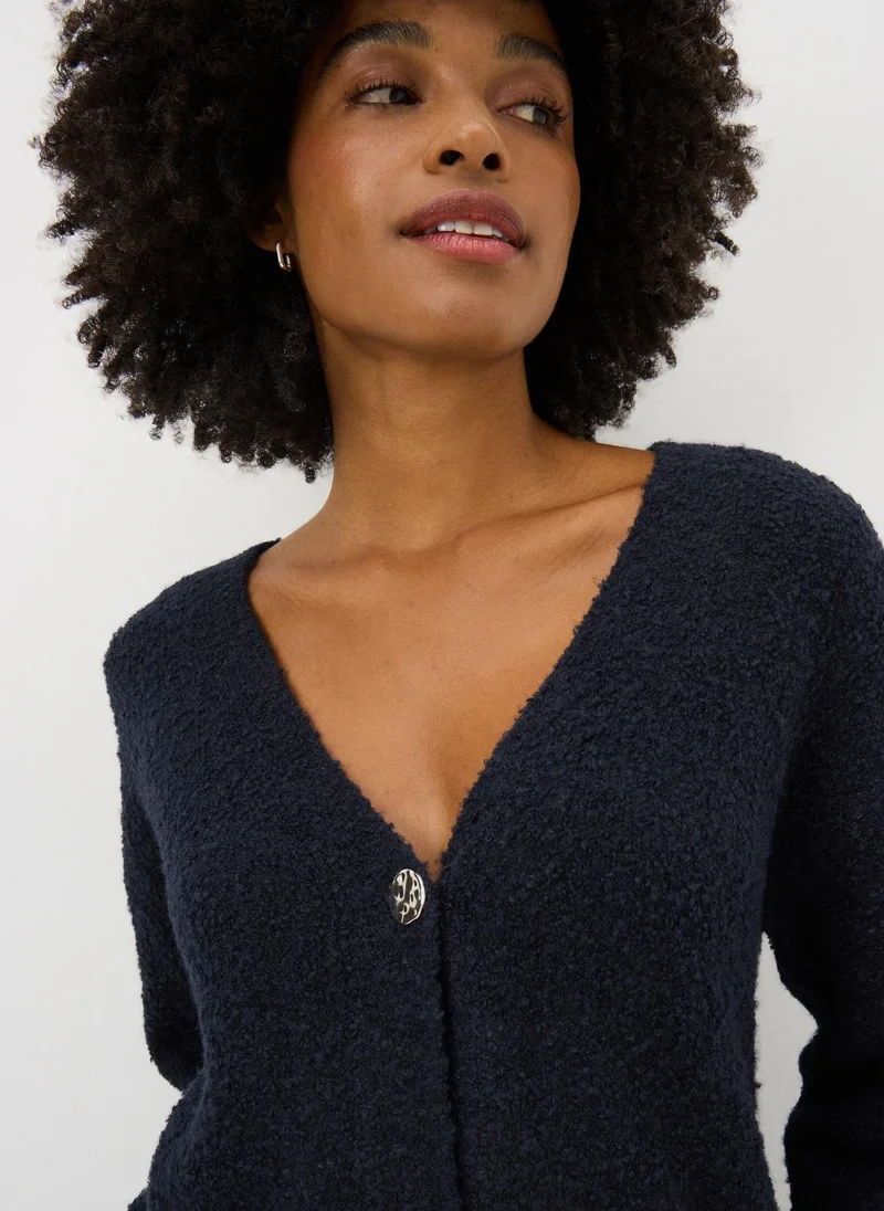 Matalan Navy Boucle Cardigan