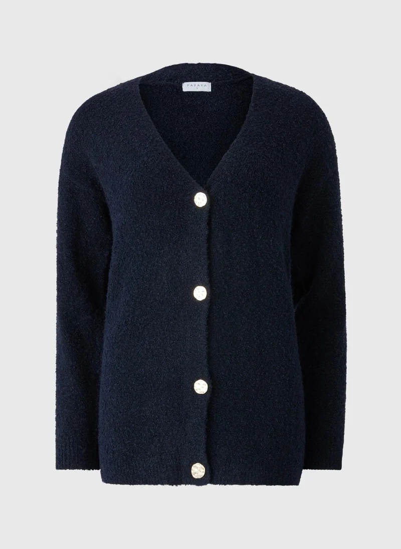 Matalan Navy Boucle Cardigan