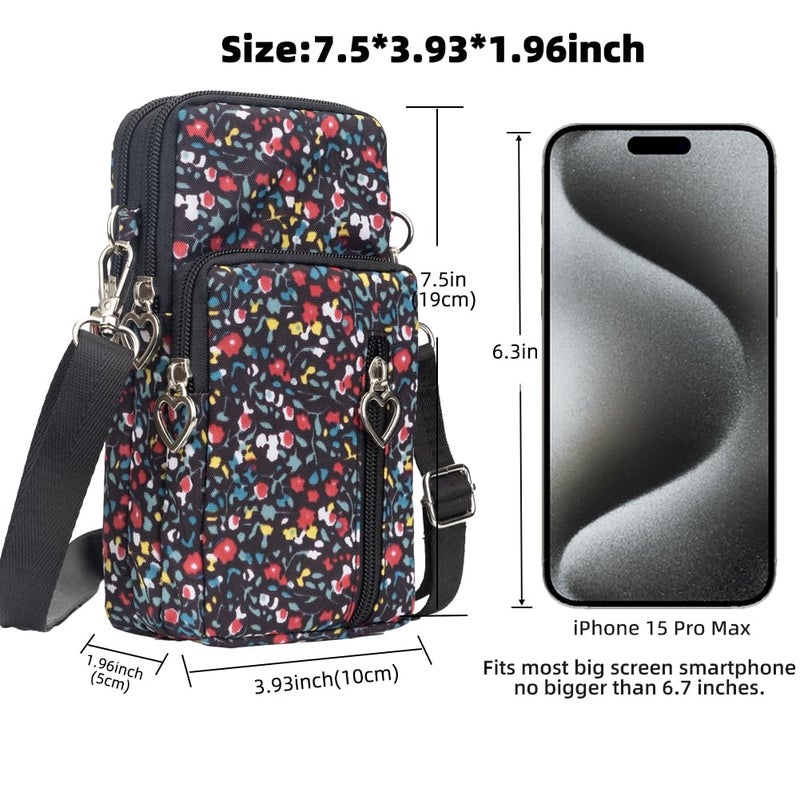 JANKS Small Crossbody Bags for Women Mini Cell Phone Purses with Crossbody Strap Phone Wallet Shoulder Bag Nylon Arm Bag - Image 4