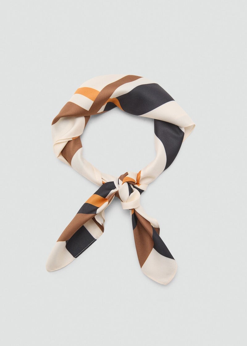 MANGO Striped Satin Scarf  - Image 2