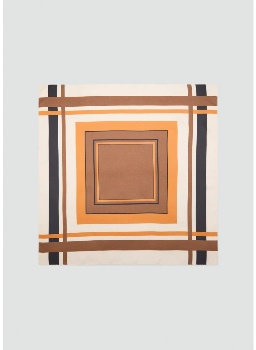 مانجو Striped Satin Scarf