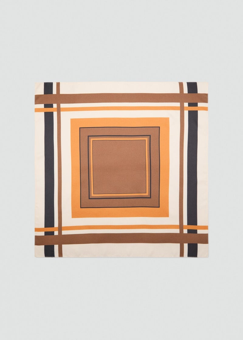 MANGO Striped Satin Scarf  - Image 1