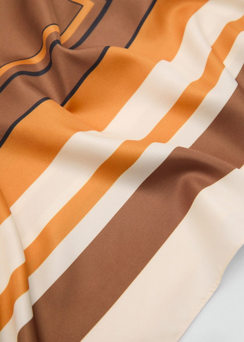 MANGO Striped Satin Scarf  - Image 3