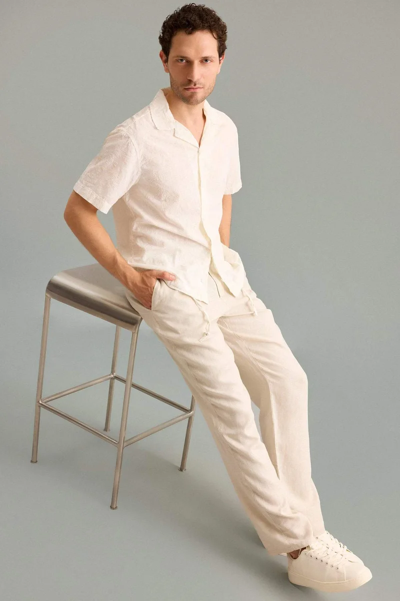 ديفاكتو 100% Linen Relax Fit Trousers