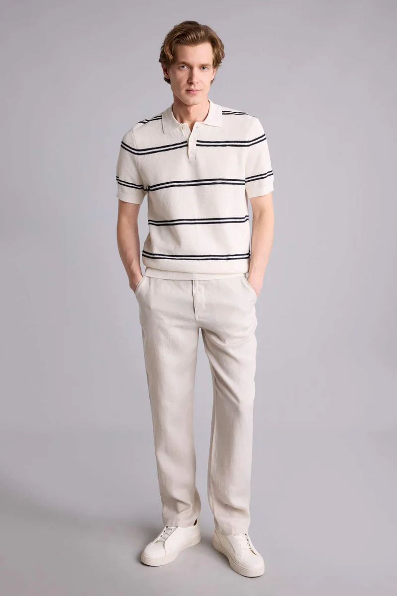 ديفاكتو 100% Linen Relax Fit Trousers