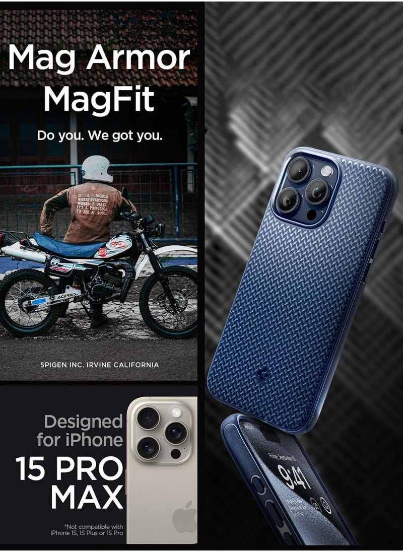 Mag Armor MagFit for iPhone 15 Pro Max Case Cover with MagSafe - Navy Blue