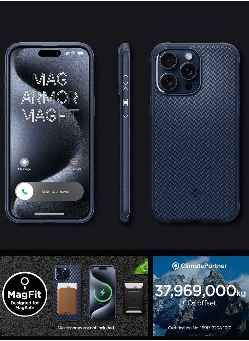 Mag Armor MagFit for iPhone 15 Pro Max Case Cover with MagSafe - Navy Blue