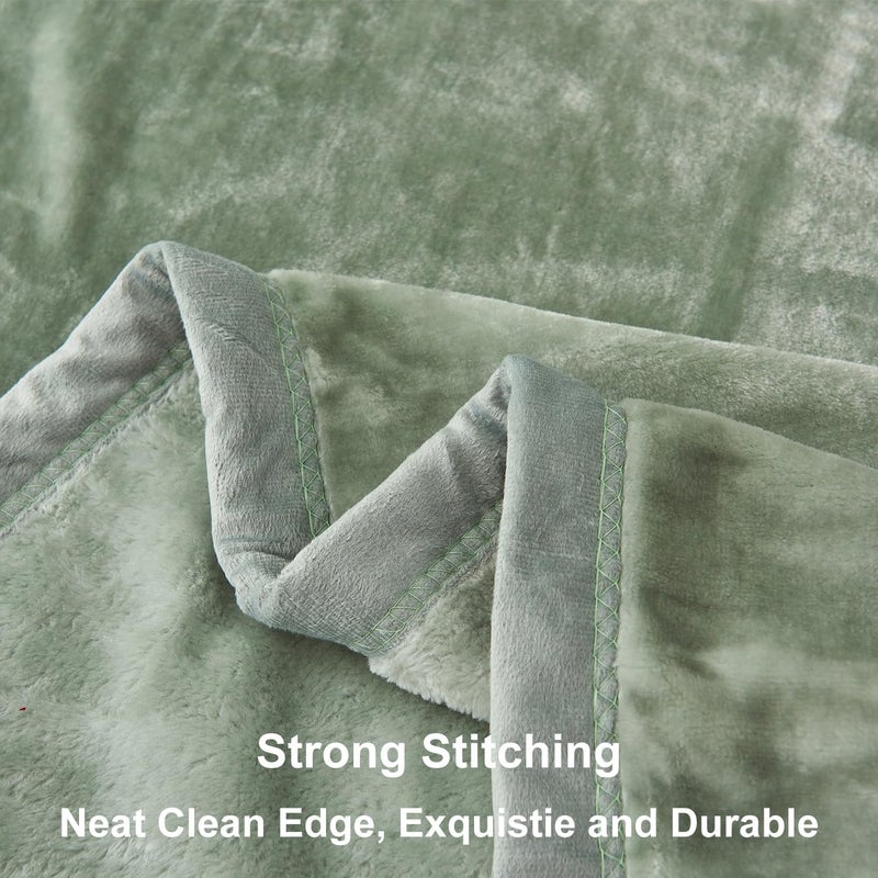 JYK Fleece Plush Blanket 4.4 LB, 1 Ply, Korean Mink Blanket King 85" x 95" - Super Soft and Warm, Lightweight and Cozy Fuzzy Solid Color Fleece Blanket for Bed, Green - Image 5