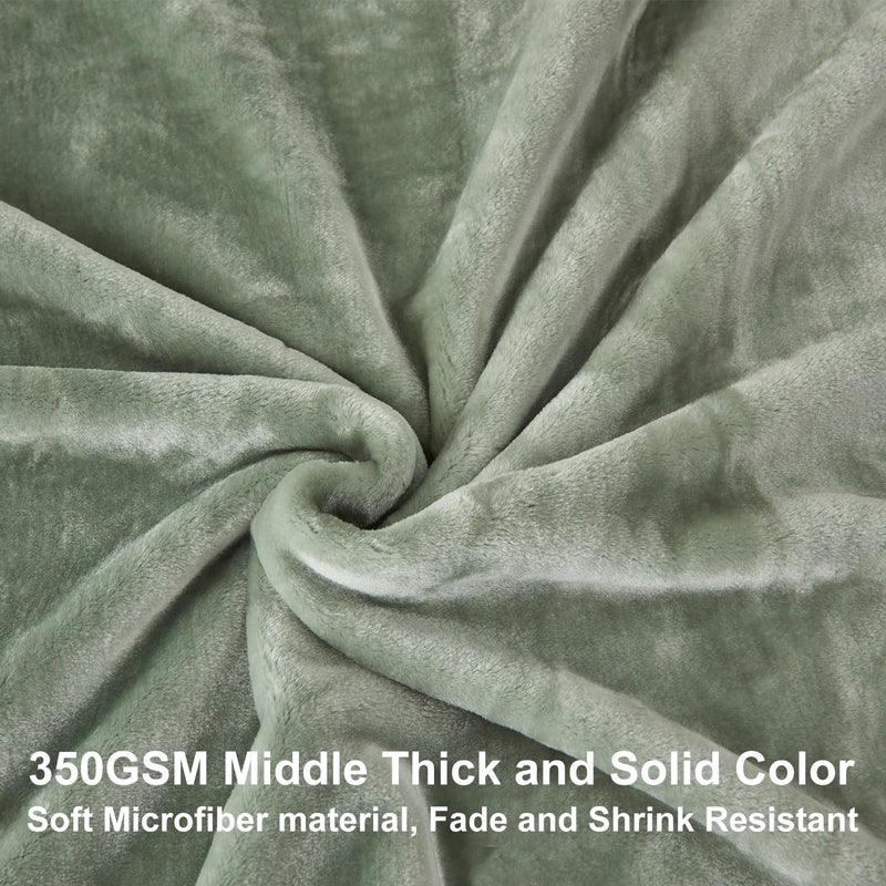 JYK Fleece Plush Blanket 4.4 LB, 1 Ply, Korean Mink Blanket King 85" x 95" - Super Soft and Warm, Lightweight and Cozy Fuzzy Solid Color Fleece Blanket for Bed, Green - Image 4