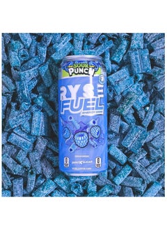 RYSE Fuel Energy Drink 200mg Natural Caffeine Sour Punch Blue Raspberry 473 ml Pack of 12  - Image 3