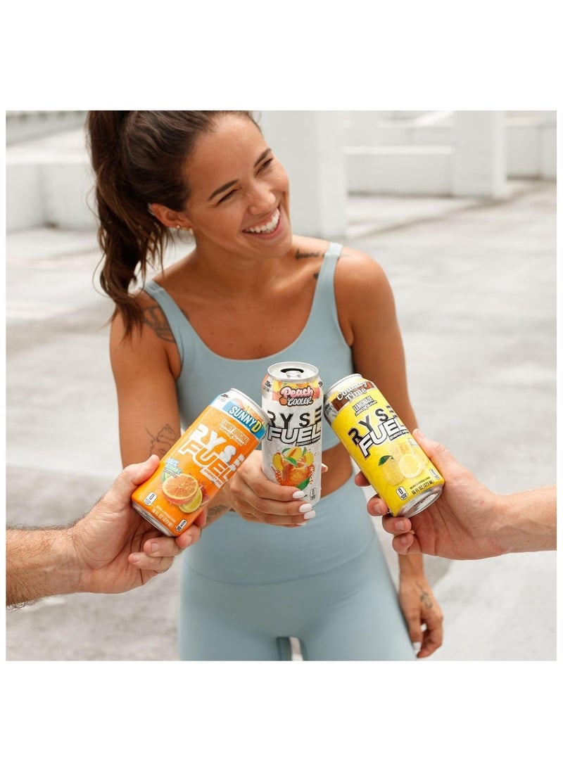 RYSE - Fuel Energy Drink 200mg Natural Caffeine Sour Punch Blue Raspberry 473 ml Pack of 12 - Image 1