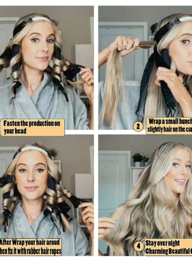 Shein 1pc Heatless Curling Rod Headband Soft Satin Sleep Curl Tool for Gentle, No-Heat Waves - Image 2