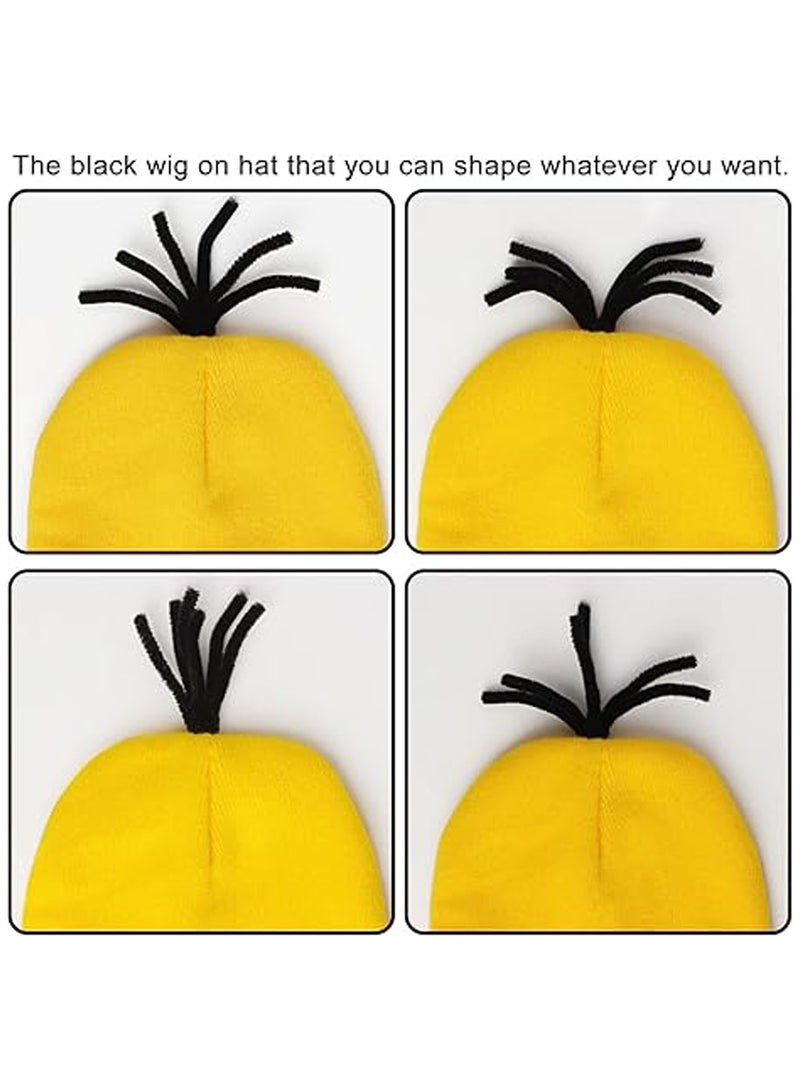 عام 3 قطع من مستلزمات ملابس حفلة هالوين للبالغين: نظارات شمسي بالочки الصفراء والقبعة الصفراء وقفازات لرجال ونساء، تناسب الحفلات والهلوين وال.events - Image 3