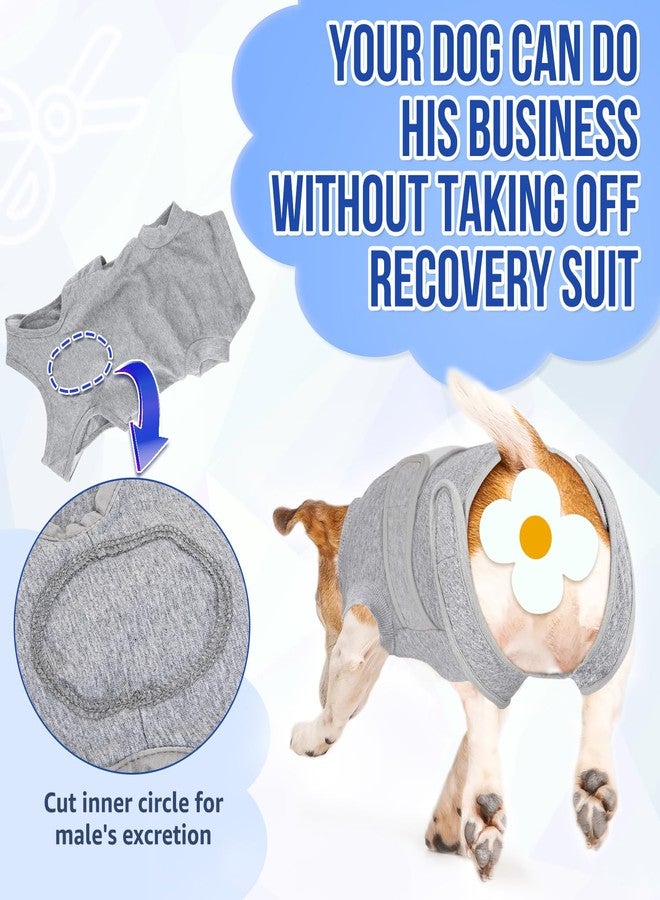 Lukovee Recovery Suit for Dogs, Zipper On Recovery Suit for Female Male Dog, Onesie Abdominal Wounds Cone E-Collar Alternative Prevent Licking Spay Recovery Suit (S,GY) - Image 4