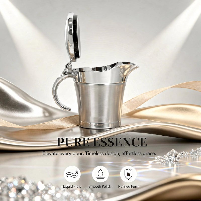 750Ml Gravy Boat in Stainless Steel, Serving Pitcher with Lid, Drip-Free Spout, Kitchen Table Sauce Dispenser - Image 5