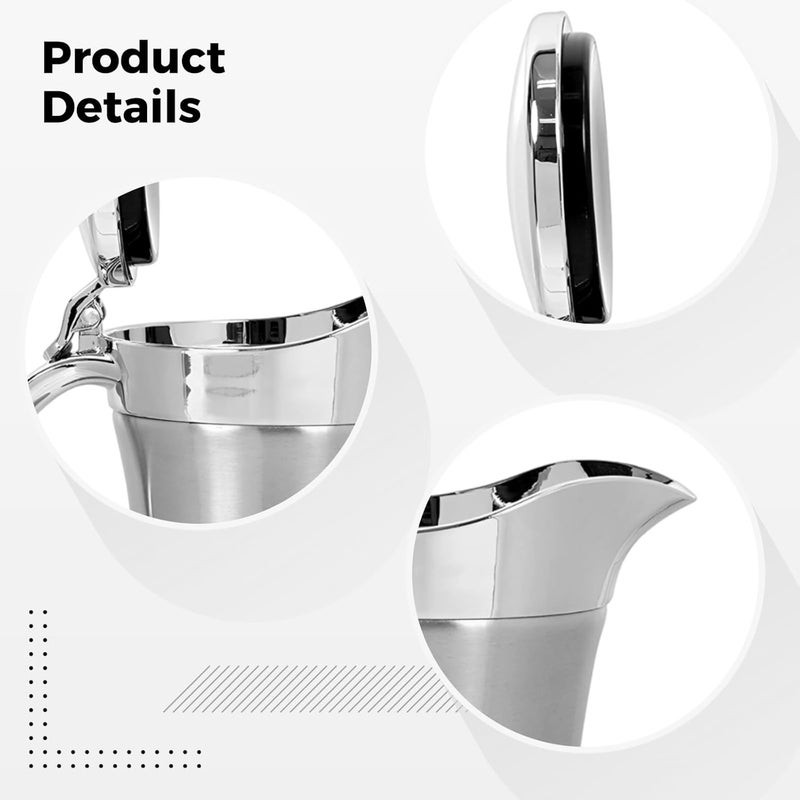 750Ml Gravy Boat in Stainless Steel, Serving Pitcher with Lid, Drip-Free Spout, Kitchen Table Sauce Dispenser - Image 4