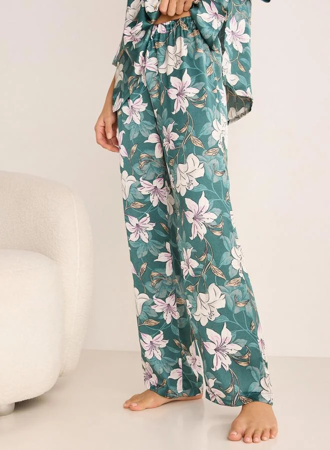 Splash FAV Printed Collar Shirt and Pyjama Set