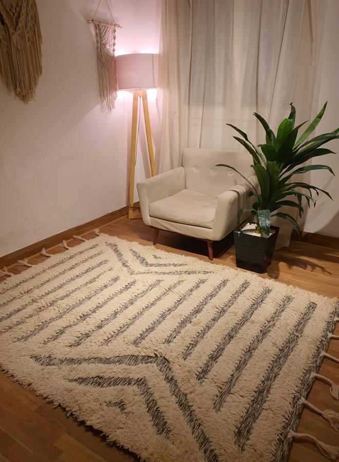 Kilim Studio Handmade Modern Dark Gray, Beige Kilim - Image 1