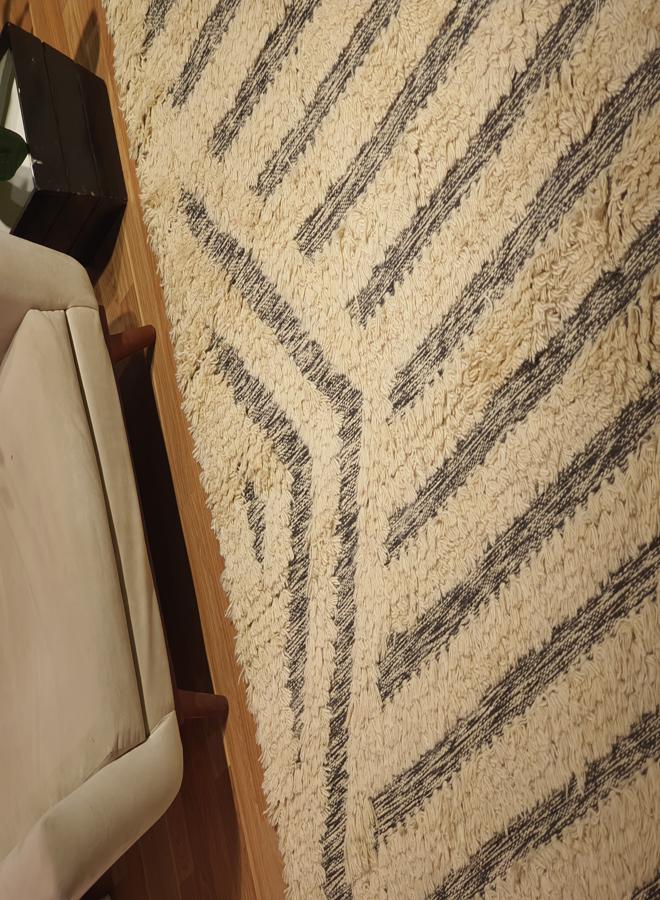 Kilim Studio Handmade Modern Dark Gray, Beige Kilim - Image 3
