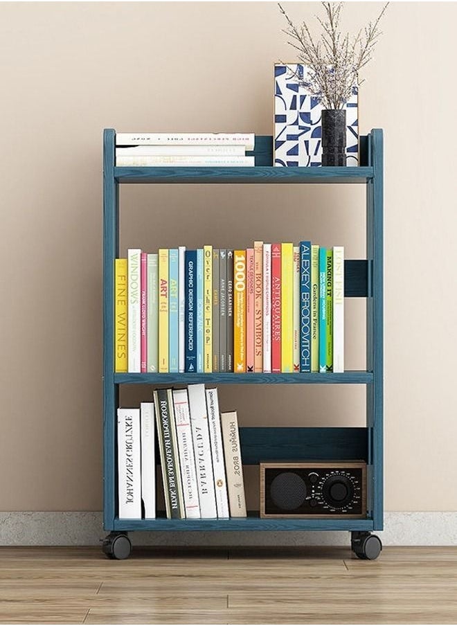 C&C Home 3-Tiers Moveable Cart Multipurpose Use Stylish Books And Decoration Items Storage Rack Display Shelf for Living Room Bedroom 45x68x24 cm  - Image 1