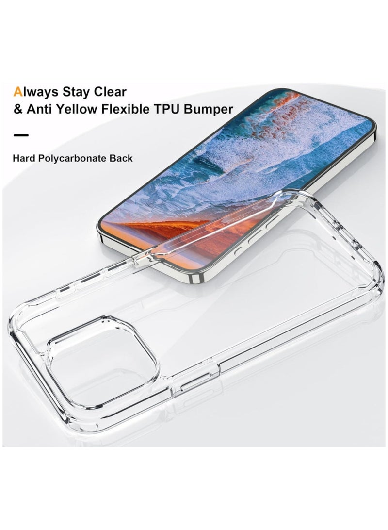 [4 in 1] Case for iPhone 15 Plus with [2 Screen Protector + 1 Camera Lens Protector] Shockproof Hard PC Clear Back Flexible Silicone Frame Protective Cover for iPhone 15 Plus Case Clear - Image 4