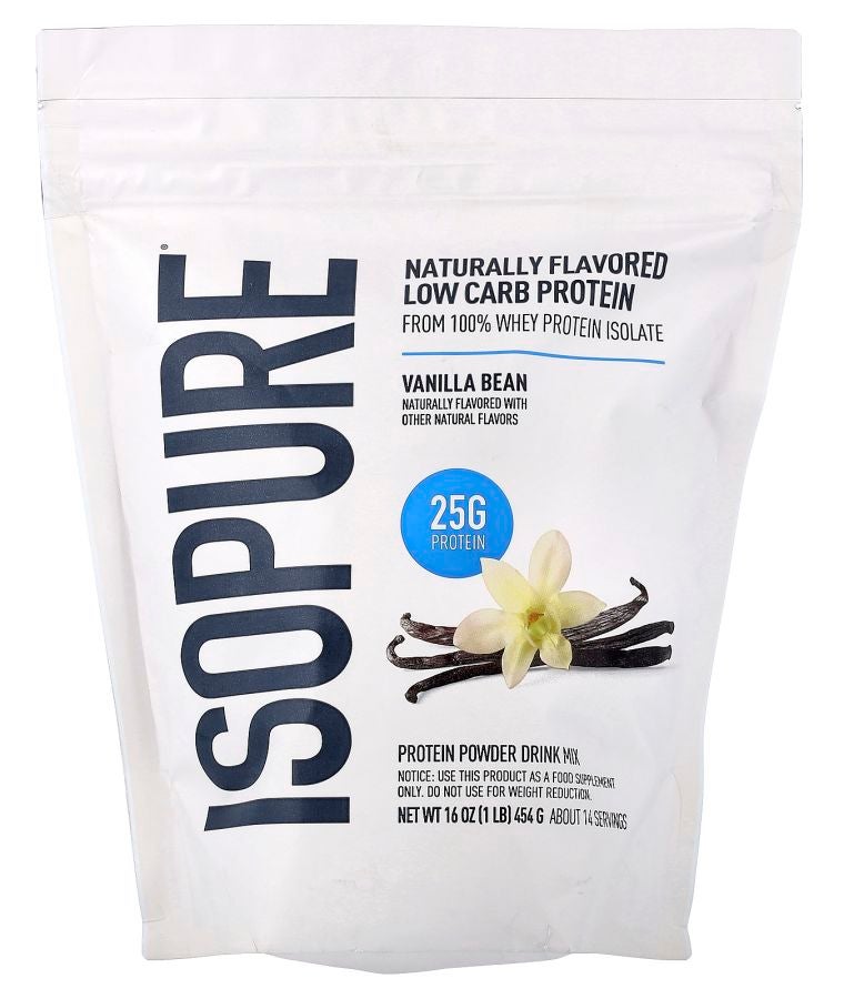 Isopure Low Carb Protein Powder Drink Mix Vanilla Bean 1 lb (454 g)