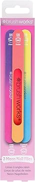 Brushworks Neon Nail Files 3 Pack - Image 1