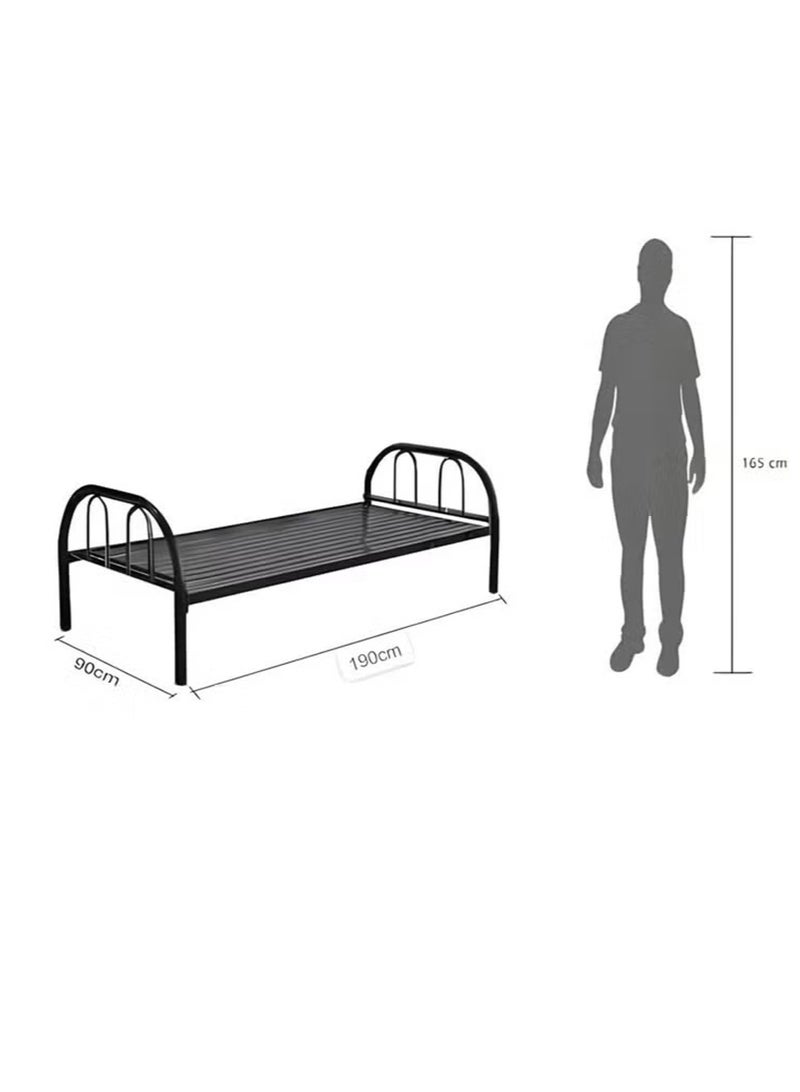 Single Metal Bed Frame 90x190 cm – Heavy Duty Steel Bed for Adults, Staff, Hostel & Guest Room – Black Powder Coated Finish – Noise-Free, Strong & Easy to Assemble - Image 2